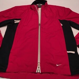 Nike run jacket in red and black